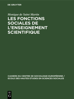 cover image of Les fonctions sociales de l'enseignement scientifique